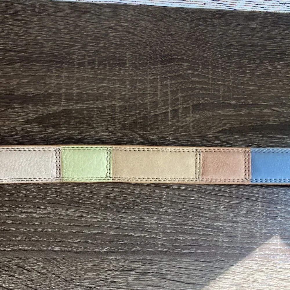 Vintage Women’s 32” Vintage Color Block Fossil Leather Belt